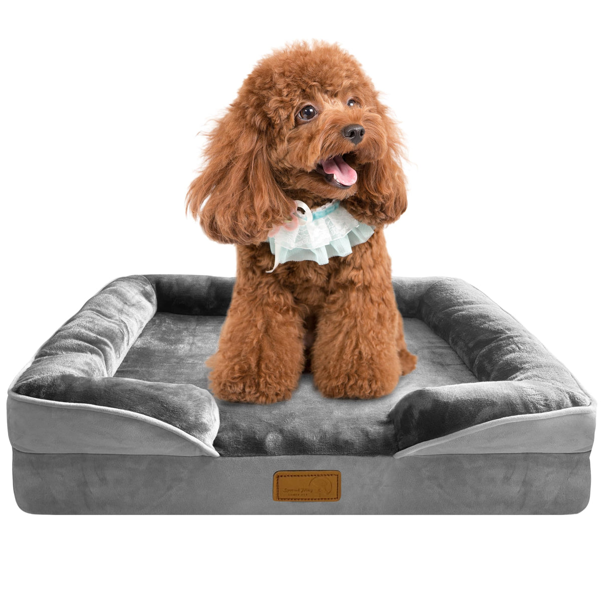 Small Spotted Play Orthopedic Dog Bed with Sides